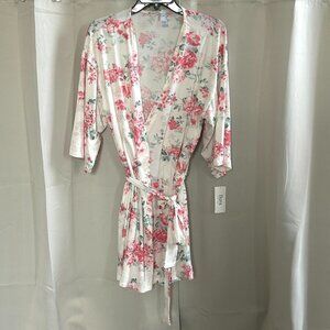 FLora Nikrooz Womens Robe Small Pink Floral Cottagecore Coquette Chic 17176